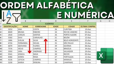 como colocar ordem alfabetica excel